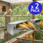 Pack 2 Comedero Chapa Galvanizada para Pájaros y Canarios, 22x6x8 cm - Alimentador para Aves