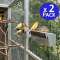2 Stück Verzinkter Futtertrog für Vögel, Kanarienvögel, 22 x 6 x 8 cm
