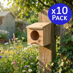 10 Stück Holz-Nistkästen für Vögel 12x10x10 cm