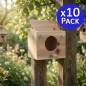Pacote com 10 ninhos de madeira para pássaros, 12x10x10 cm - Bird Accommodation