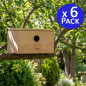 Pack 6 Nido Jaula de Madera para Pájaros, 25x15x15 cm - Alojamiento para Pájaros