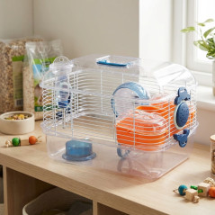 Cage pour Rongeurs pour Hamsters, Souris, en Plastique, Accessoires inclus, 36x24x35 cm