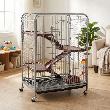 Gabbia per Criceti con Ruote, Habitat per Criceti, Gabbia da Viaggio per Criceti, 64x43x92 cm