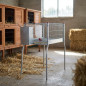 Reinforced Galvanized Wire Rabbit Cage with Three-Hole Hopper and Legs, 55x108x101 cm