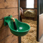 Bevitore in Plastica in Ghisa con Pulsante per Cavallo 10 L, 22x28x18 cm, verde