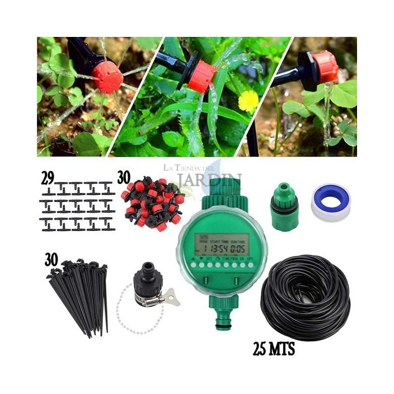 Automatic drip irrigation kit for pots and plants, 25 meters