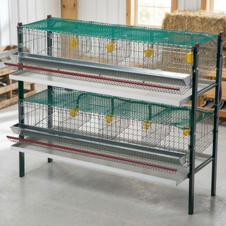 Gabbia per Uccelli galvanizzata con 8 compartimenti, con mangiatoie e beverini, 105x47x90 cm