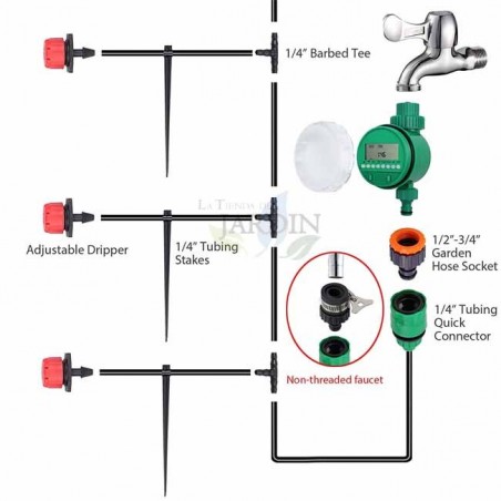 Automatisches Tropfbewässerungsset für Töpfe und Pflanzen, 25 Meter