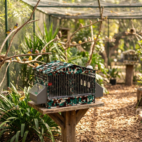 Partridges cage 2 departments 52.5 x 31 x 36 cm galvanized