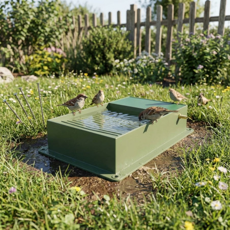 Vogelbad, Außentränke für Vögel 37x26x9 cm, Bad für Wildvögel, Außenspeise für Vögel