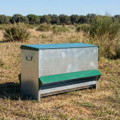 Mangiatoia per uccelli da esterno in inox con coperchio, 101x46x52 cm