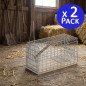 Lot de 2 Piege a Souris Vivante, Piège de Capture, Piege a Rat Cage Réutilisable, 20x11x10 cm