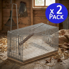 Lot de 2 Piege a Souris Vivante, Piège de Capture, Piege a Rat Cage Réutilisable, 29x14x12 cm