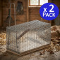 Lot de 2 Piege a Souris Vivante, Piège de Capture, Piege a Rat Cage Réutilisable, 29x14x12 cm
