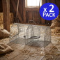 2er-Pack wiederverwendbare Lebendtierfallen 44x22x19 cm - Tierfalle für Katzen, Füchse und Waschbären