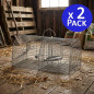 2er-Pack wiederverwendbare Lebendtierfallen 44x22x19 cm - Tierfalle für Katzen, Füchse und Waschbären
