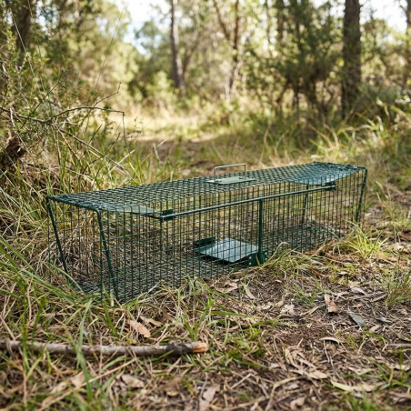 Armadilha reutilizável para animais vivos 125x26x26 cm Armadilha para animais com gaiola para coelhos, gatos, ratos e roedores