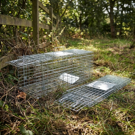 Piège Vivant Réutilisable 79x29x32 cm Piège d'animaux Cage avec 1 entrée pour Martres,Chats,Renards,Raton Laveur