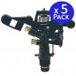 Lot de 5 Arroseur à pulsation, arroseur de pelouse réglable, Arroseur secteur agricole 3/4'', portée 12 à 19 m, VYR006600 Lot de 5 Arroseur à pulsation, arroseur de pelouse réglable, Arroseur secteur agricole 3/4'', portée 12 à 19 m, VYR006600