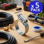 Abrazadera Metalica 60-80mm para Fontaneria y Riego - Pack 5 Abrazadera metal Tuberia