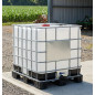 IBC-Wassertank Graf von 1000 Litern mit Palette. Behälter für den Transport von Flüssigkeiten, 120x100x117 cm