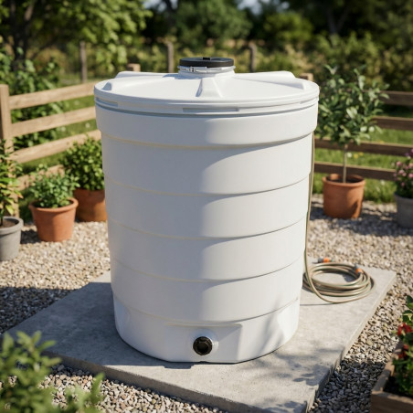 Serbatoio per acqua in polietilene da 1000 litri - Serbatoio per acqua potabile di qualità alimentare 109x140 cm, per uso estern