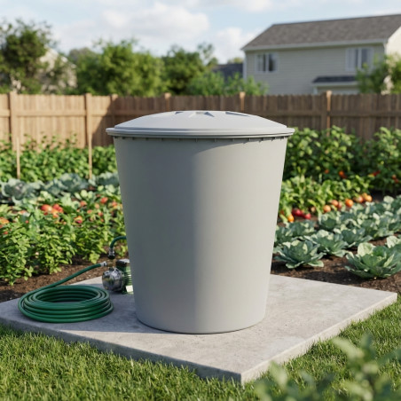 500 Liter Potable Water Tank, Polyethylene, 100x110cm + Lid with wind safety device