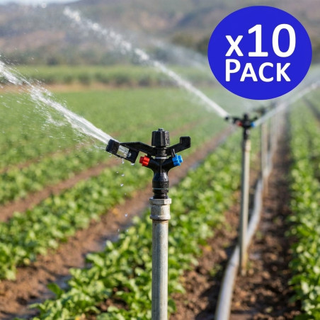 10 Stück Pulsationssprinkler, Rasenbewässerungssprinkler, zirkulärer Landwirtschaftssprinkler 1/2'', Reichweite 8 bis 12 m, VY