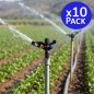 Aspersor de Riego Agricola Circular 1/2'' | Pack 10 Aspersores con Alcance 8 a 12 m | Aspersor de Jardin 360º