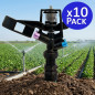 Aspersor de Riego Agricola Circular 1/2'' | Pack 10 Aspersores con Alcance 8,5 a 12 m | Aspersor de Jardin 360º