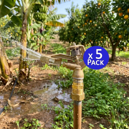 Aspersor de irrigação agrícola circular de 1/2" com ângulo de 12° | Pacote com 5 aspersores com alcance de 7 a 10 m | Aspersor d