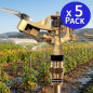 Aspersor de Riego Agricola Circular 1/2'' 28º | Pack 5 Aspersores con Alcance 9 a 14 m | Aspersor de Jardin 360º
