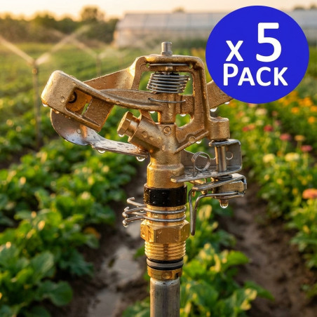 Adjustable Agricultural Irrigation Sprinkler 1/2'' 28º | Pack of 5 Sprinklers with a Range of 9 to 14 m | Sectoral Garden Sprink
