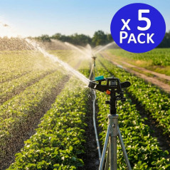 Verstellbarer 1/2"-Landwirtschaftsregner | 5er-Pack Regner mit einer Reichweite von 10 bis 13 m | Sektor-Gartenregner
