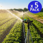 Aspersor de irrigação agrícola ajustável de 1/2" | Pacote com 5 aspersores com alcance de 10 a 13 m | Aspersor setorial para jar