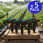 Aspersor de irrigação agrícola ajustável de 1/2" | Pacote com 5 aspersores com alcance de 10 a 13 m | Aspersor setorial para jar