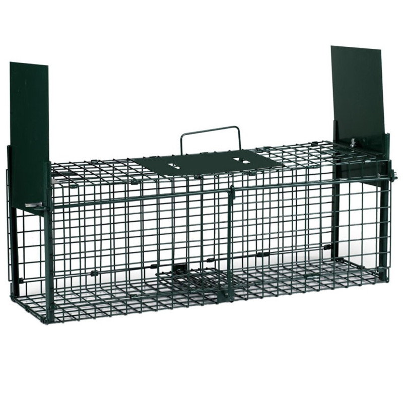 Armadilha para animais vivos Gaiola Armadilha para animais 61x20x24 cm com 2 entradas para coelhos, gatos, raposas, guaxinins