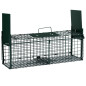Trampa Animales vivos Jaula Trampa para Animales de 61x20x24 cm con 2 Entradas para Conejos, Gatos, Zorros, Mapaches