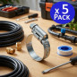 Abrazadera Metalica 110-130mm para Fontaneria y Riego - Pack 5 Abrazadera metal Tuberia