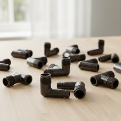 Pacote com 10 cotovelos estriados de pressão macho de 16 mm x 1/2" para tubo flexível Rain Bird SPX - Cotovelo de nivelamento pa