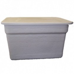 Réservoir rectangulaire en fibre de polyester 100 L + Couvercle, 65x65x40 cm. Pour l'eau potable et les produits alimentaires