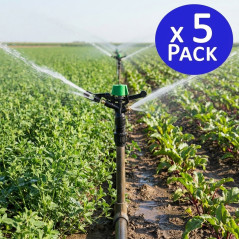 Pack 5 Aspersores Circulares 3/4" Anti-Heladas, Alcance 13 a 18 Metros, Riego Profesional
