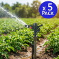 Confezione da 5 irrigatori agricoli da 3/4" | Irrigatori per prato da 13 a 18 m | Irrigatore da giardino con angolo regolabile d