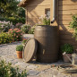 400-Liter-Wassertank | Polyethylenfass in Holzoptik, 78 x 105 cm | Regenwassersammeltank für den Garten