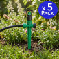 Plastic Sprinkler Spike Holder 1/2"-3/4" | Pack of 5 Irrigation Supports for Garden Sprinklers | 3/4" Side Thread