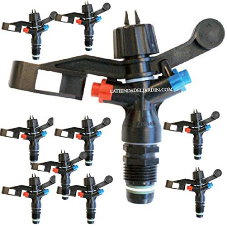 Irrigatore circolare per irrigazione agricola da 1/2" | Confezione da 10 irrigatori con una gittata da 8 a 12 m | Irrigatore da