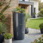 350-liter rainwater tank with planter | Designer water tank 62x150 cm | Decorative grey water container