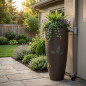 Réservoir d'eau de pluie de 300 litres avec jardinière | Réservoir d'eau design 62 x 145 cm | Réservoir d'eau décoratif couleur
