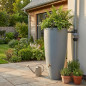Réservoir d'eau de pluie de 300 litres avec jardinière | Réservoir d'eau design 62 x 145 cm | Réservoir décoratif pour eaux gris