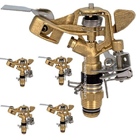 Arroseur agricole réglable 1/2'' 28º | Lot de 5 arroseurs, portée de 9 à 14 m | Arroseur de jardin sectoriel